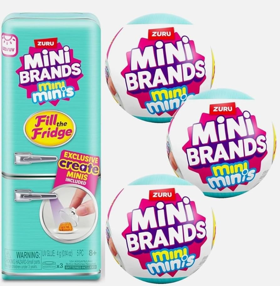 Zuru Mini Minis Refrigerator – Mini Brands (Fridge Set + 3 Capsules)