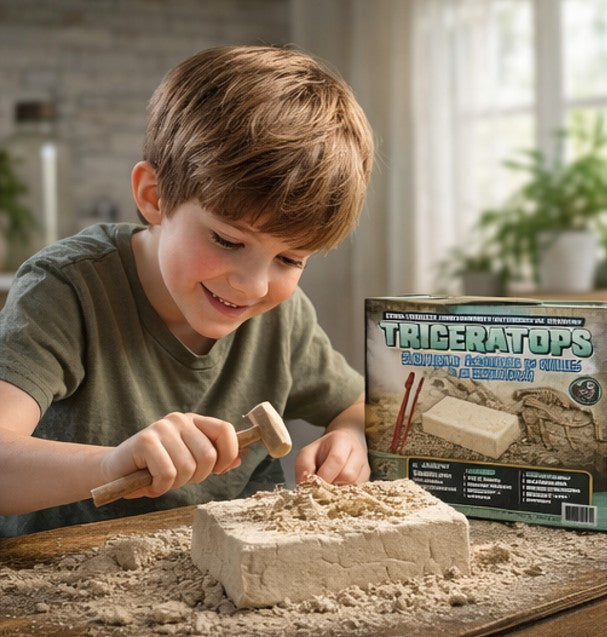 Kit de fouille dinosaure Triceratops – DIG & DISCOVER – Jouet éducatif 6+